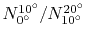 $ N_{0^{\circ}}^{10^{\circ}}/N_{10^{\circ}}^{20^{\circ}}$