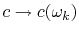 $ c\rightarrow c(\omega_k)$