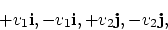 \begin{displaymath}
+v_1{\bf i}, -v_1{\bf i}, +v_2{\bf j}, -v_2{\bf j},
\end{displaymath}