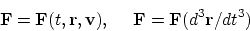 \begin{displaymath}
{\bf F} = {\bf F}(t,{\bf r},{\bf v}), ~ ~ ~ ~ {\bf F}={\bf F}(d^3{\bf r}/dt^3)
\end{displaymath}