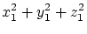$\displaystyle x_1^2 + y_1^2 + z_1^2$