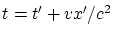 $t=t'+vx'/c^2$