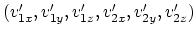 $(v'_{1x},v'_{1y},v'_{1z},v'_{2x},v'_{2y},v'_{2z})$